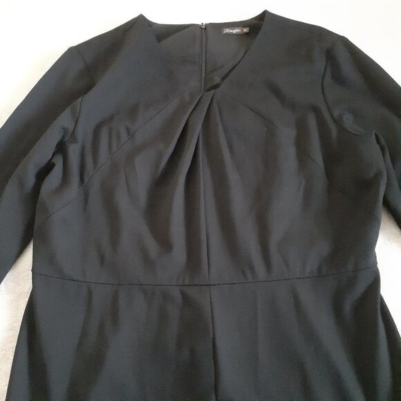 J. McLaughlin Women's Size XL 3/4 Sleeve Compact Bainbridge Black Midi Dress - Picture 4 of 12